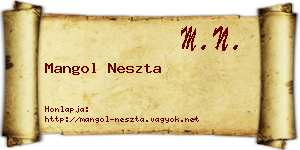 Mangol Neszta névjegykártya
